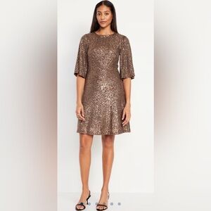 Old Navy Sequin NYE New Year’s Eve Holiday Formal Event Party Mini Dress L Tall